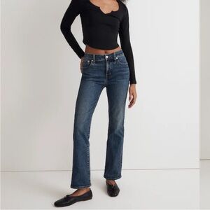 Madewell Mid-Rise Kick Out Crop Jeans in Arlen Wash 29 NWT